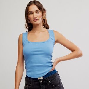 NWT Free People Hummingbird Tank Top in Colour Allure Blue